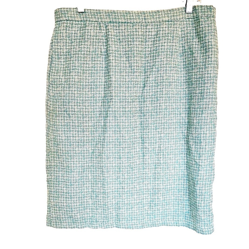 Tog‎ Shop Tweed golf Skirt 12 knee length blue cream